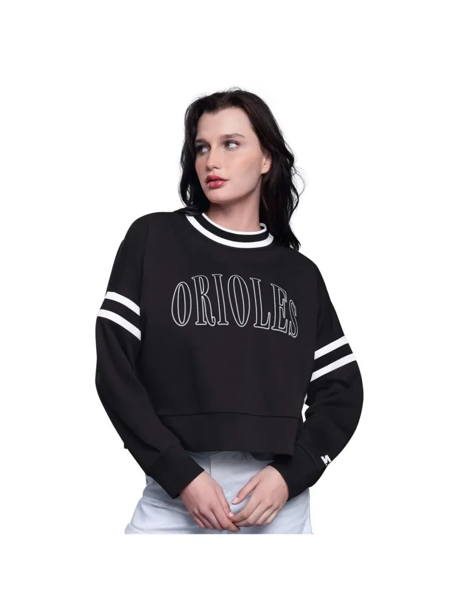 Starter Женская черная укороченная толстовка Baltimore Orioles Power Play — черный