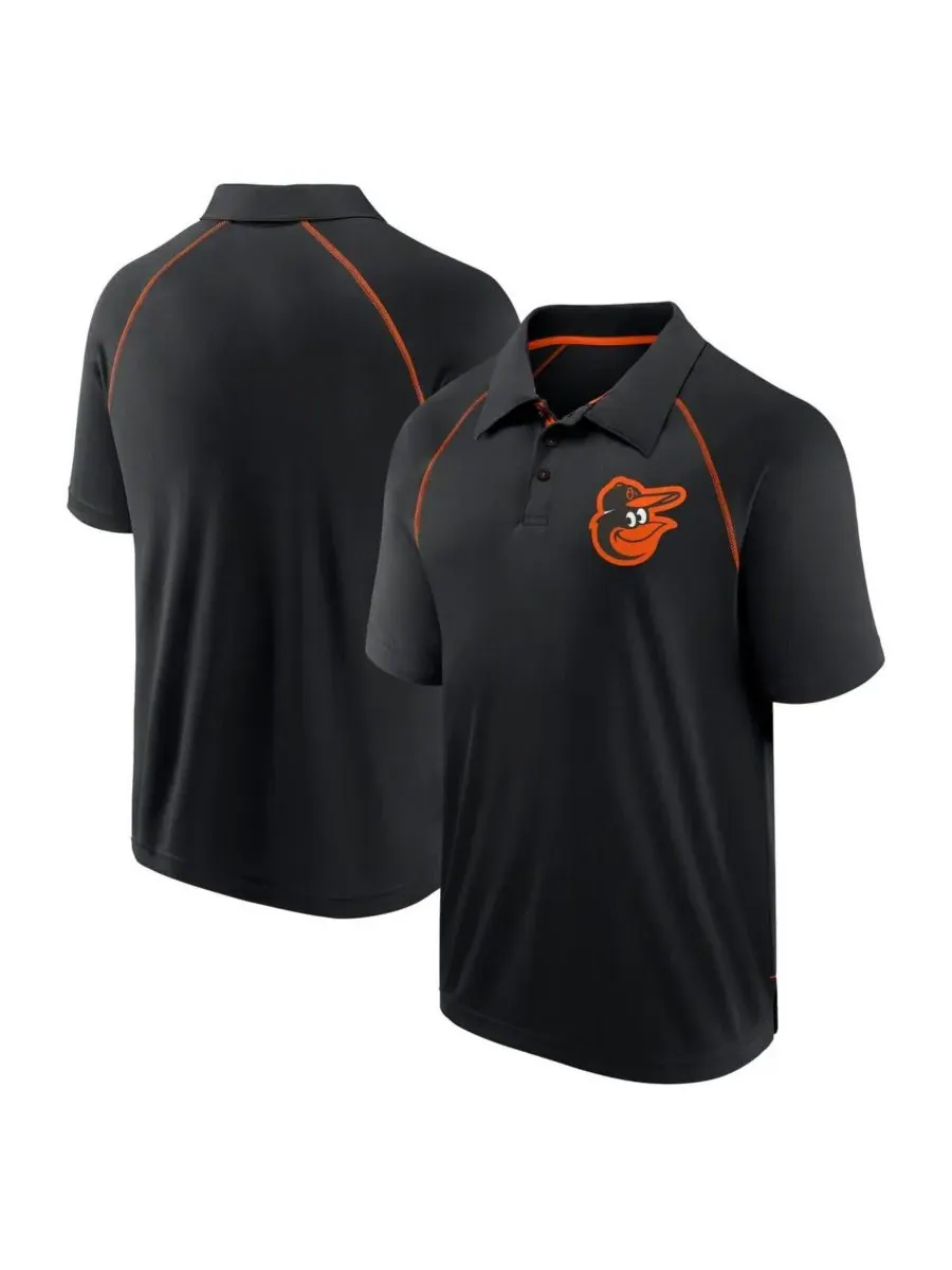 Fanatics Мужская черная рубашка-поло Baltimore Orioles Strong Alone с рукавами реглан — изображение 1 из 3, черный
