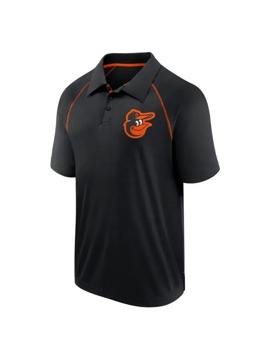 Fanatics Мужская черная рубашка-поло Baltimore Orioles Strong Alone с рукавами реглан — изображение 2 из 3, черный