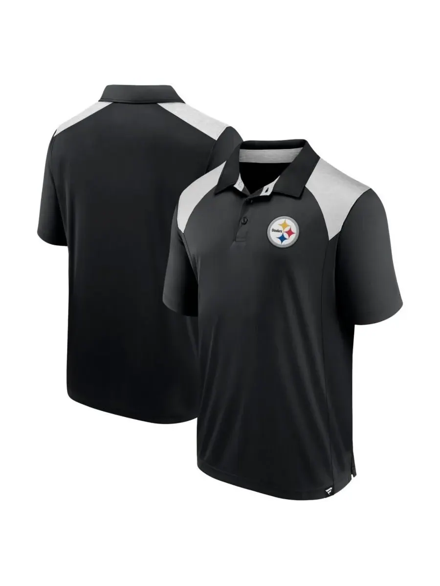 Fanatics Мужская черная футболка-поло Pittsburgh Steelers Primary — изображение 1 из 3, черный