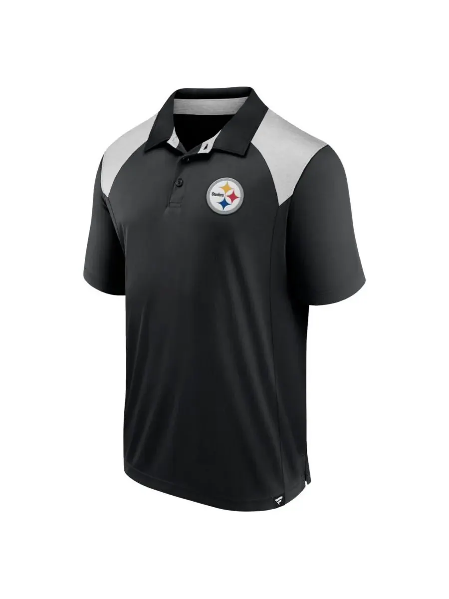 Fanatics Мужская черная футболка-поло Pittsburgh Steelers Primary — изображение 3 из 3, черный
