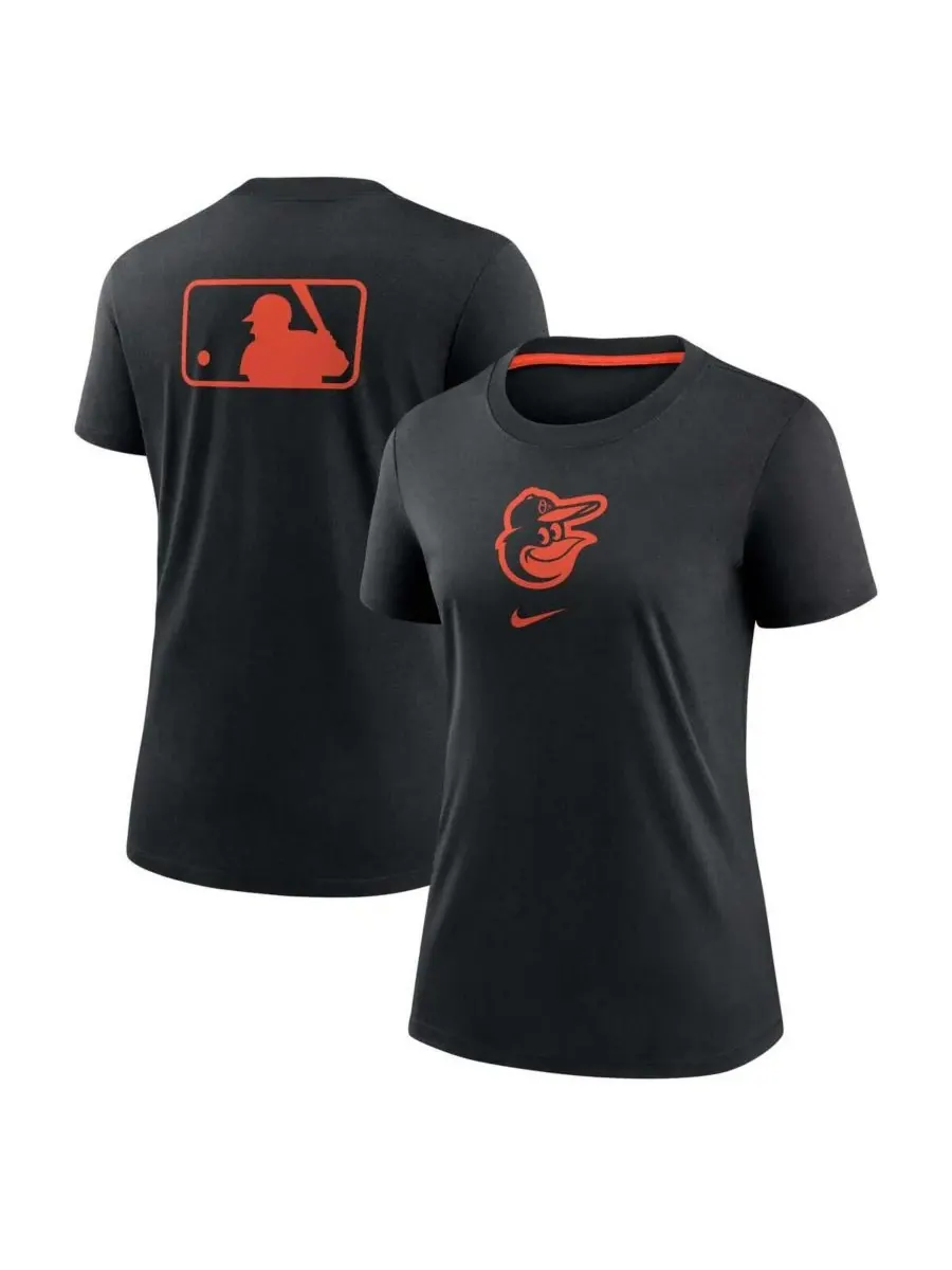Nike Женская черная футболка Baltimore Orioles Authentic Collection Early Work Tri-Blend — изображение 1 из 3, черный