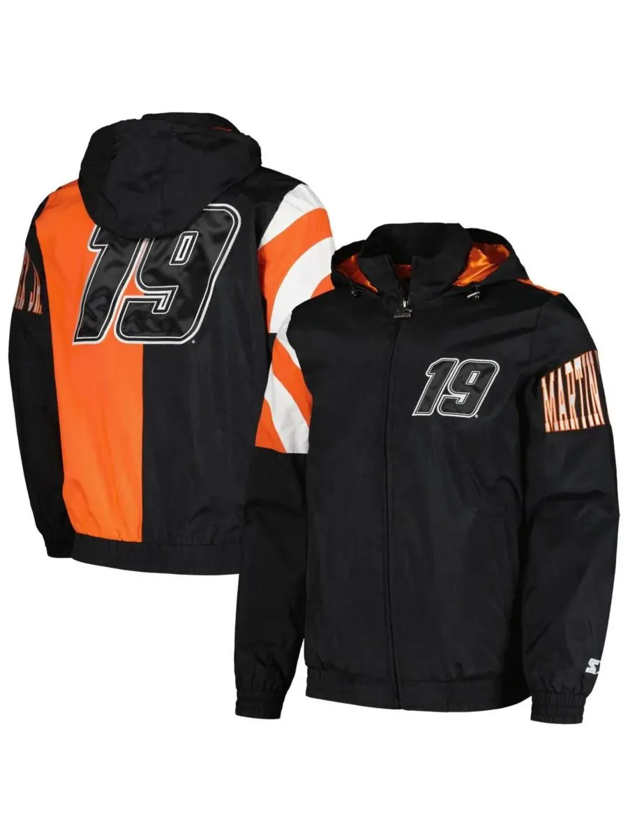 Starter Мужская черная куртка Martin Truex Jr Red Zone на молнии — изображение 1 из 3, черный