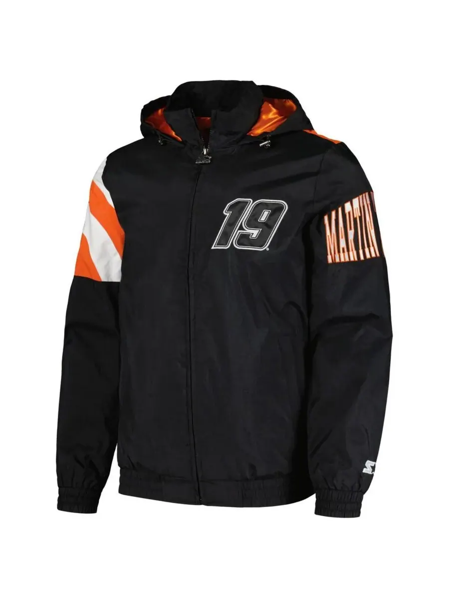 Starter Мужская черная куртка Martin Truex Jr Red Zone на молнии — изображение 3 из 3, черный