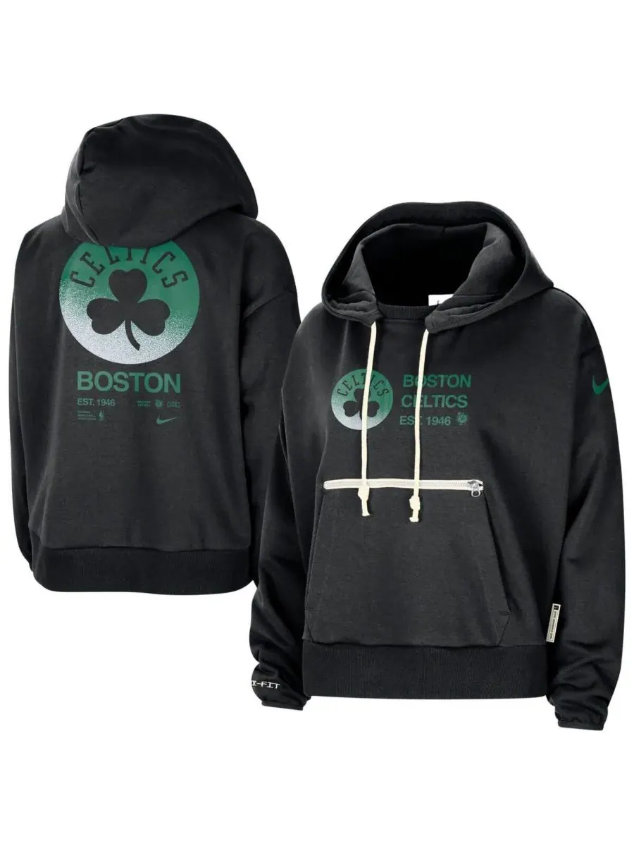Nike Женская черная толстовка с капюшоном Boston Celtics Courtside Standard Issue Performance — изображение 1 из 3, черный