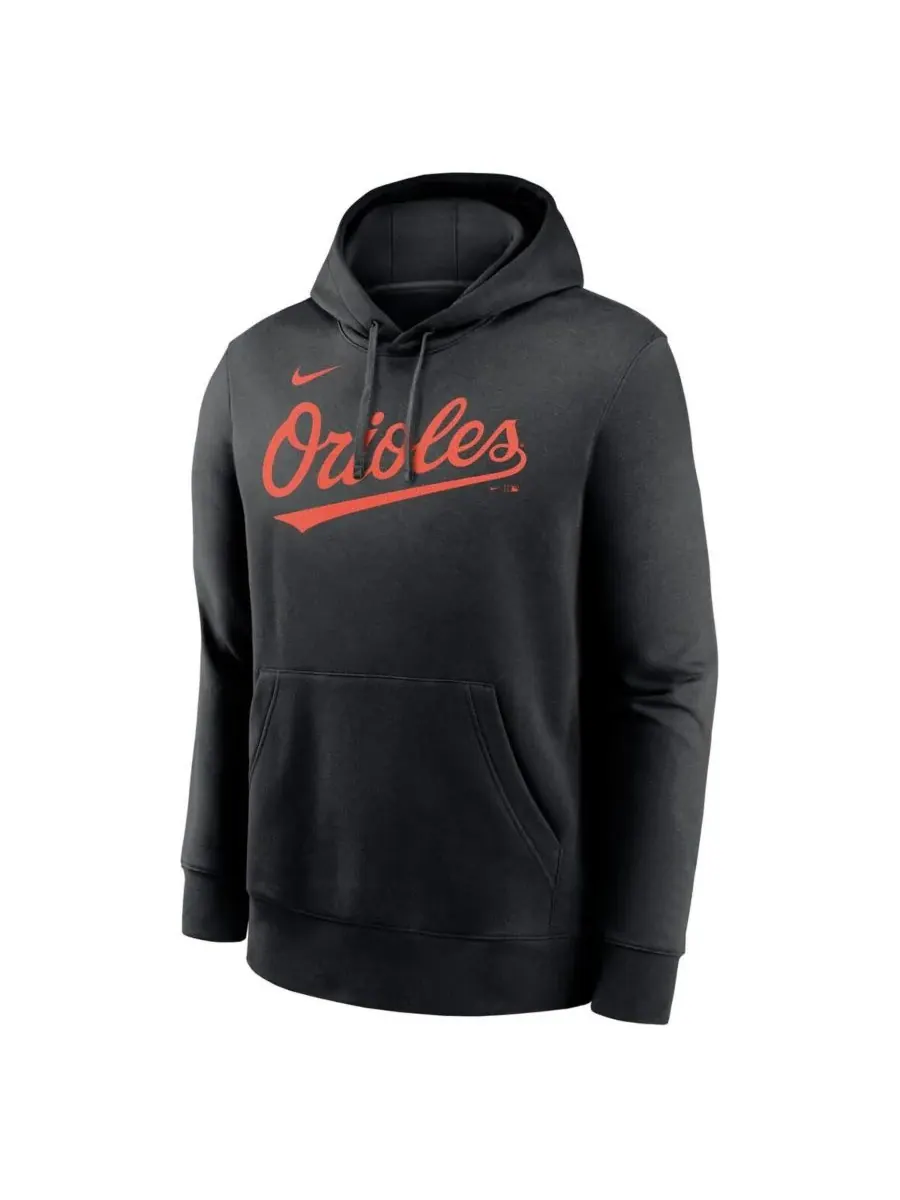 Nike Мужская черная флисовая толстовка с капюшоном Gunnar Henderson Baltimore Orioles с именем и — изображение 2 из 3, черный