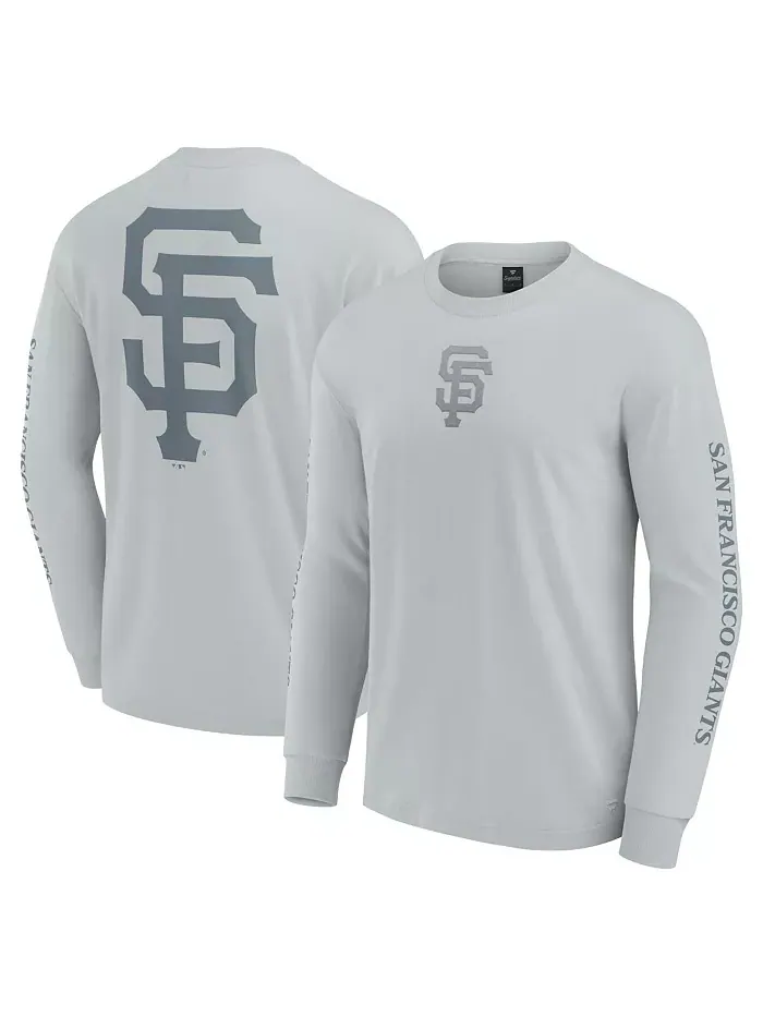 Мужская серая футболка с длинным рукавом San Francisco Giants Elements Strive Fanatics — изображение 1 из 3