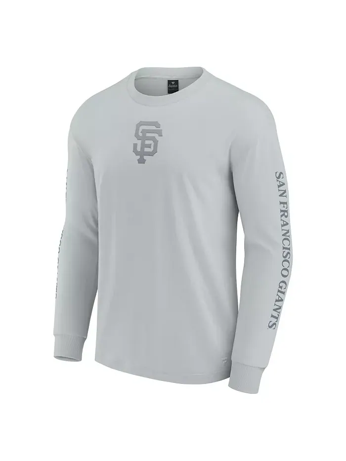 Мужская серая футболка с длинным рукавом San Francisco Giants Elements Strive Fanatics — изображение 2 из 3