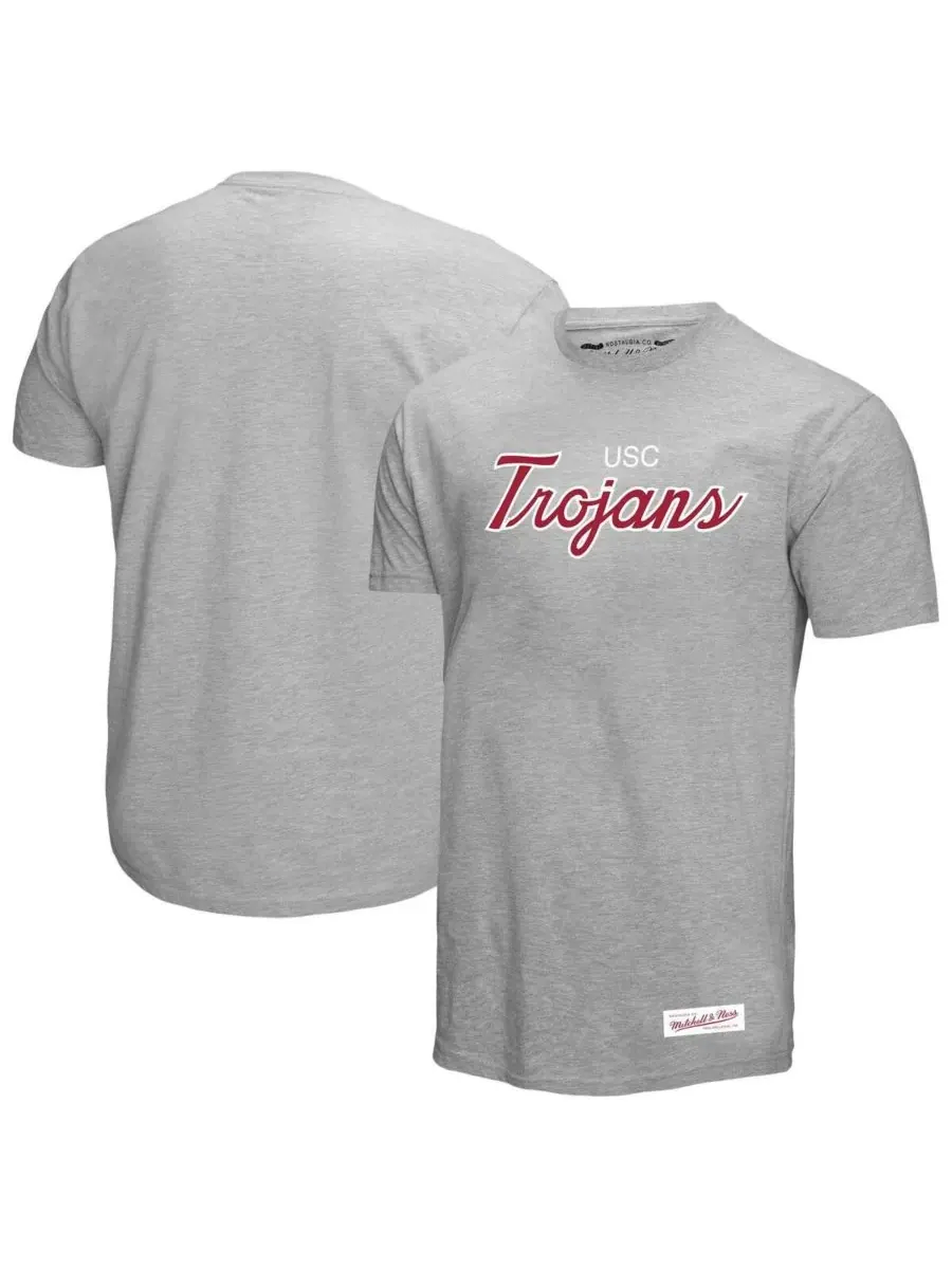 Mitchell & Ness Мужская серая футболка USC Trojans Elite Script — изображение 1 из 3, серый