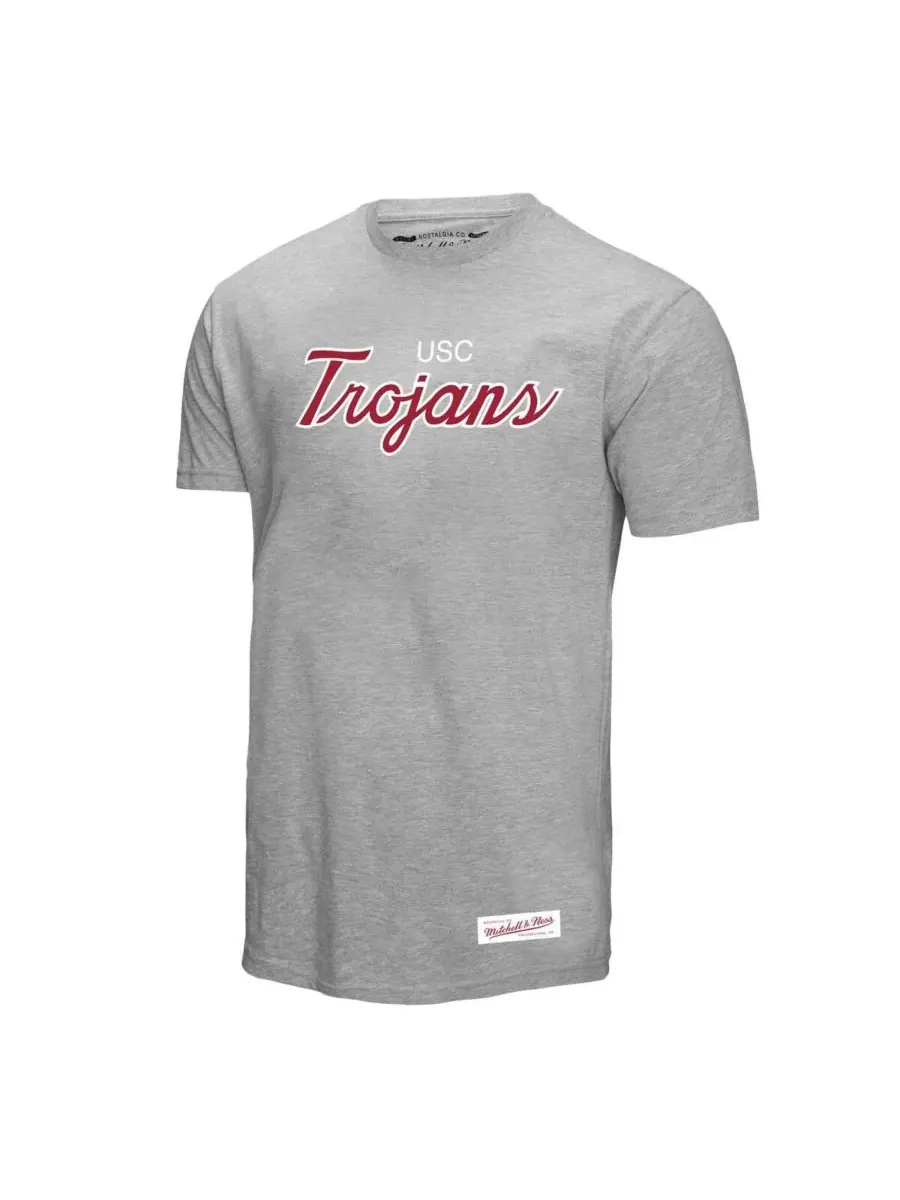 Mitchell & Ness Мужская серая футболка USC Trojans Elite Script — изображение 2 из 3, серый