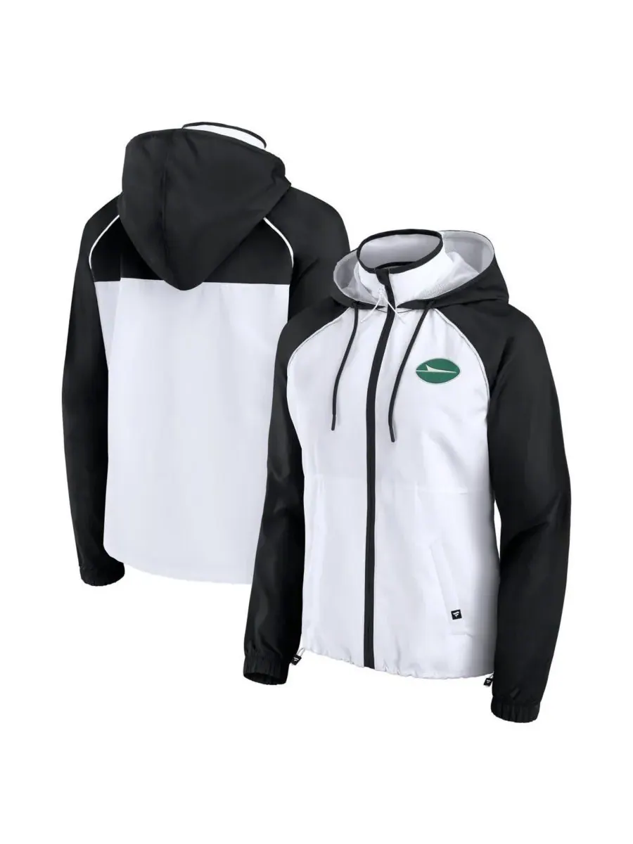 Fanatics Женская белая куртка-анорак на молнии с капюшоном New York Jets — изображение 1 из 3, белый