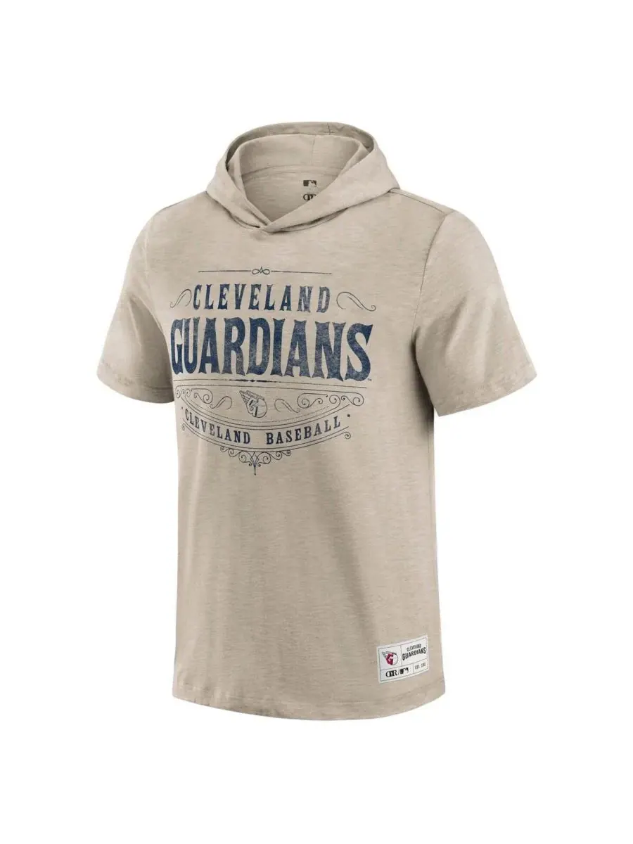 Fanatics Мужская футболка с капюшоном Darius Rucker Collection Cleveland Guardians бежевого цвета — изображение 2 из 3