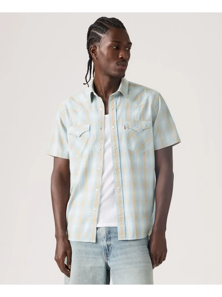 Мужская рубашка в стиле вестерн с коротким рукавом Levi's, Pld Forget Me Not — изображение 1 из 4