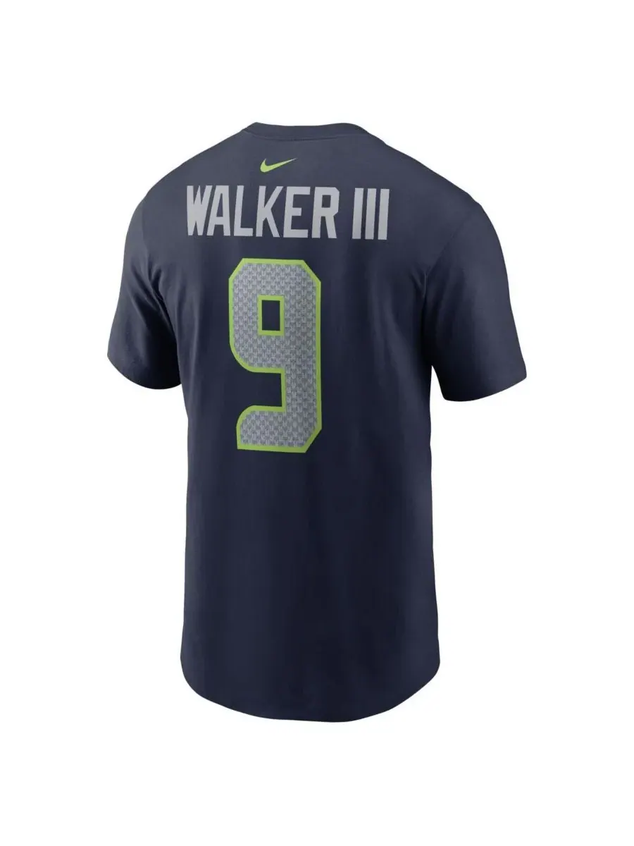 Nike Мужская футболка Kenneth Walker III College Navy Seattle Seahawks с именем и номером игрока — изображение 3 из 3