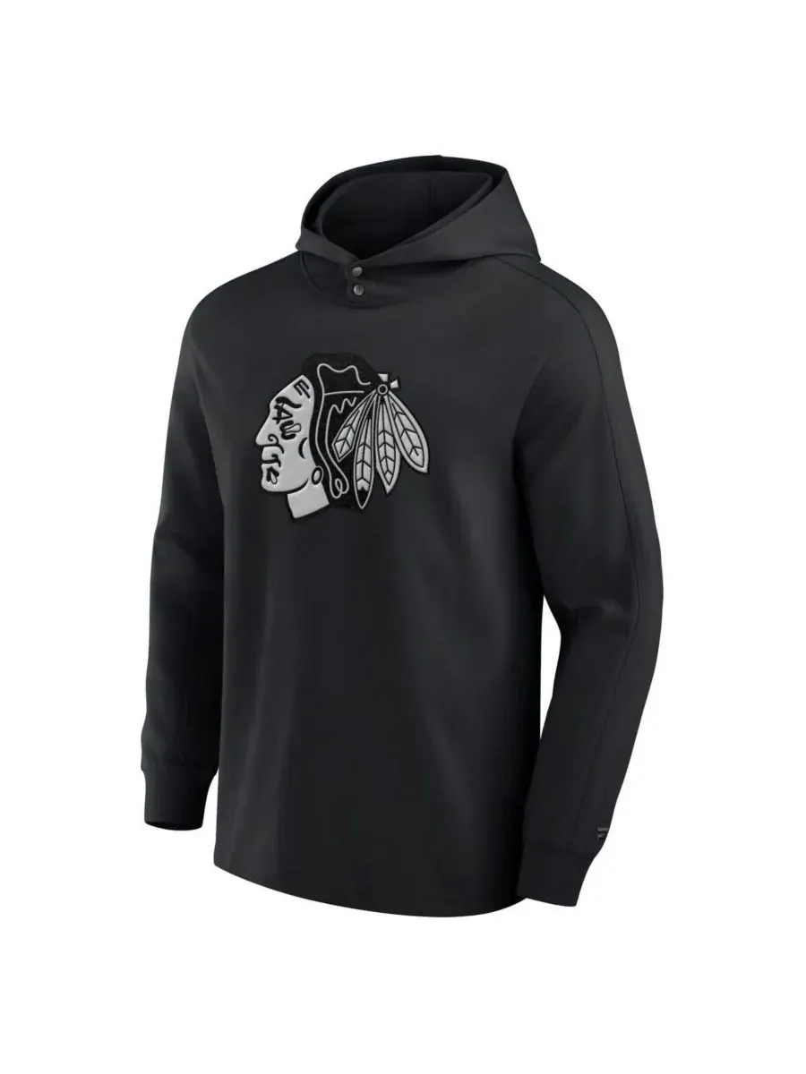Fanatics Мужская черная толстовка с длинными рукавами Chicago Blackhawks Elements Blaze Tri-Blend — изображение 2 из 3