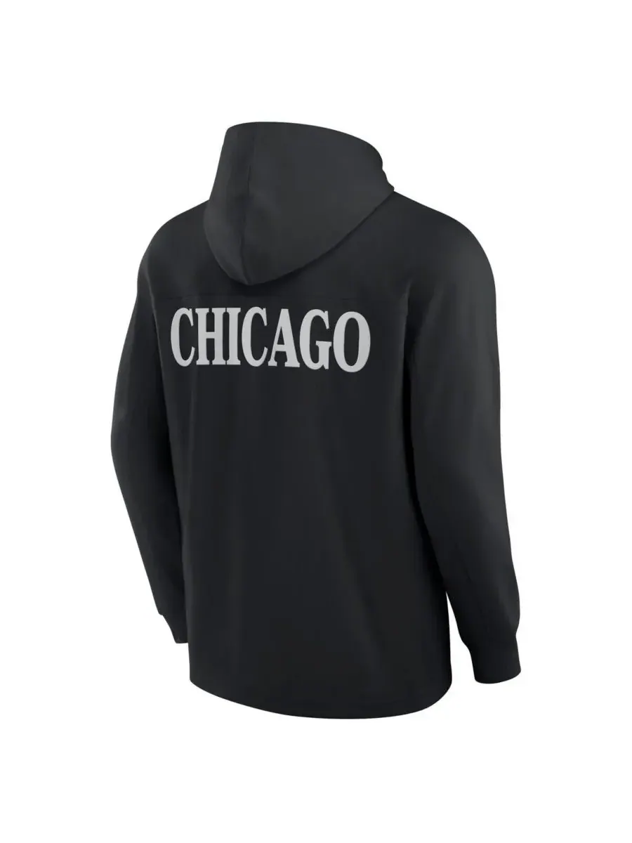 Fanatics Мужская черная толстовка с длинными рукавами Chicago Blackhawks Elements Blaze Tri-Blend — изображение 3 из 3