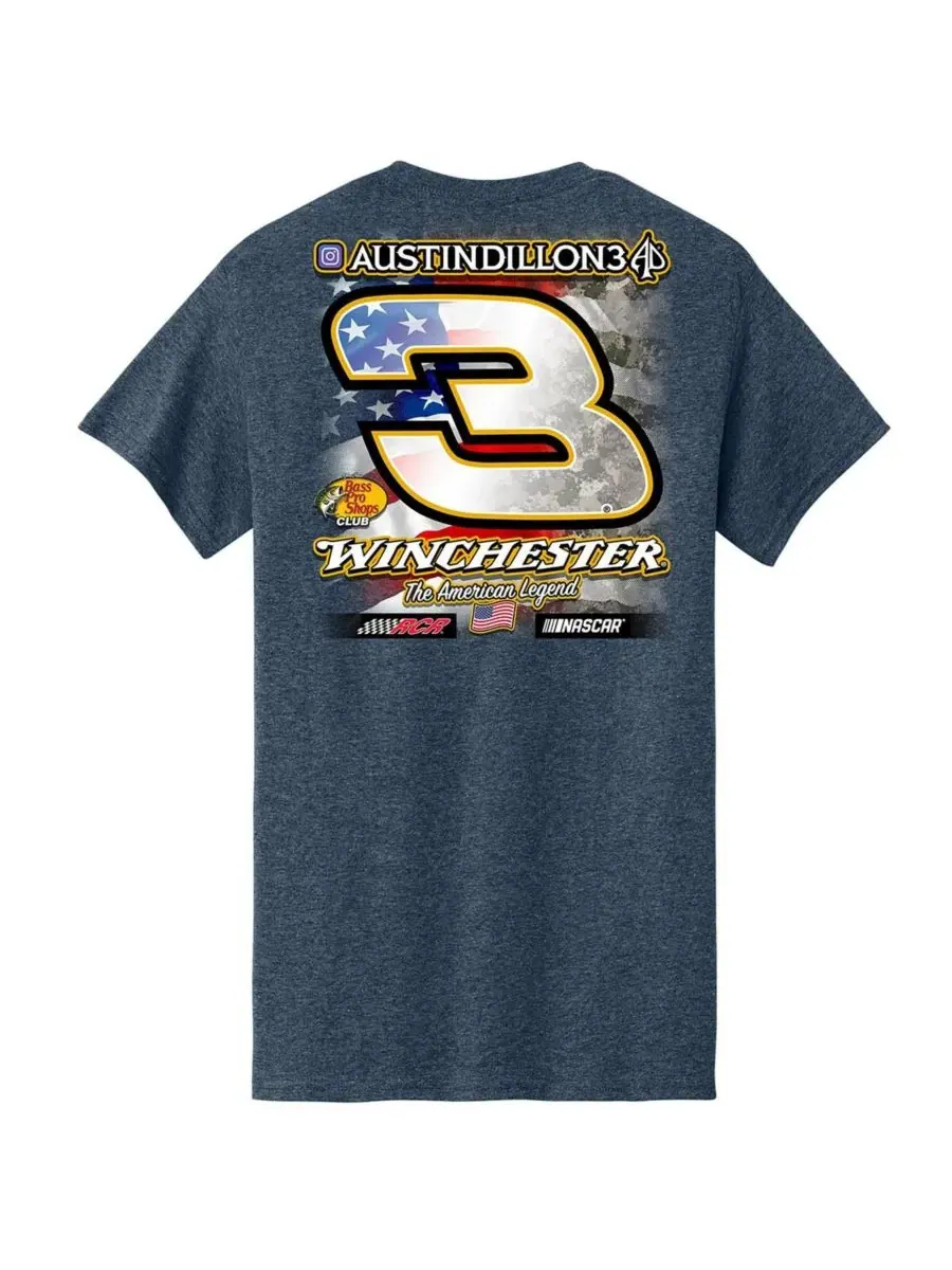 Richard Childress Racing Team Collection Мужская футболка с флагом Austin Dillon Bass Pro Shops — изображение 3 из 3