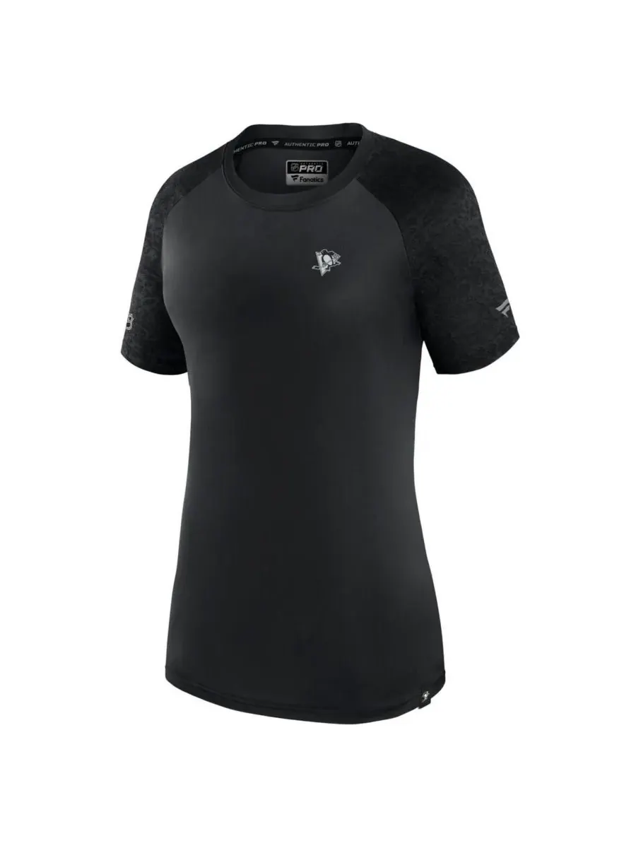 Fanatics Женская черная футболка Pittsburgh Penguins Authentic Pro Tech — изображение 2 из 3, черный