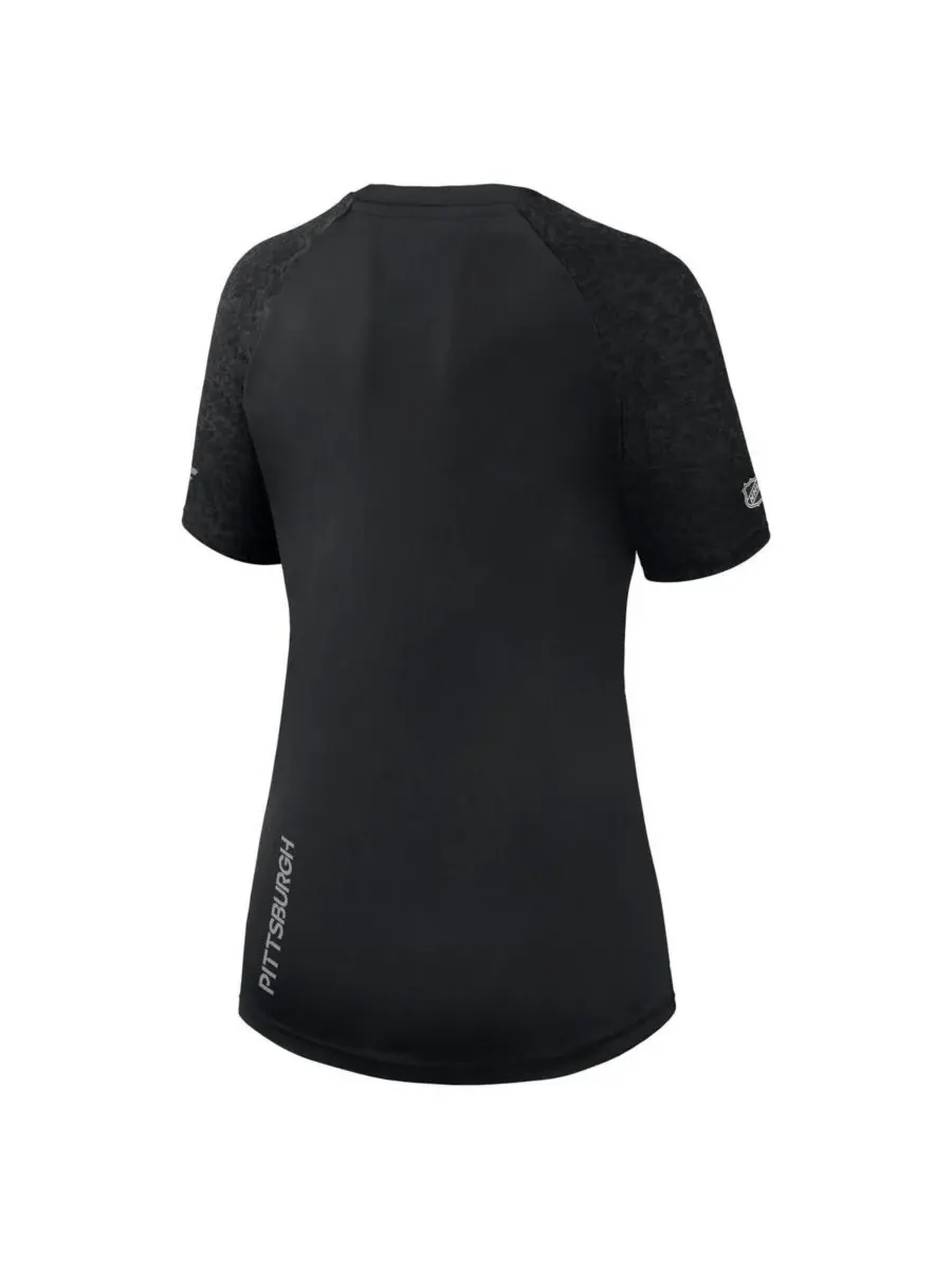 Fanatics Женская черная футболка Pittsburgh Penguins Authentic Pro Tech — изображение 3 из 3, черный
