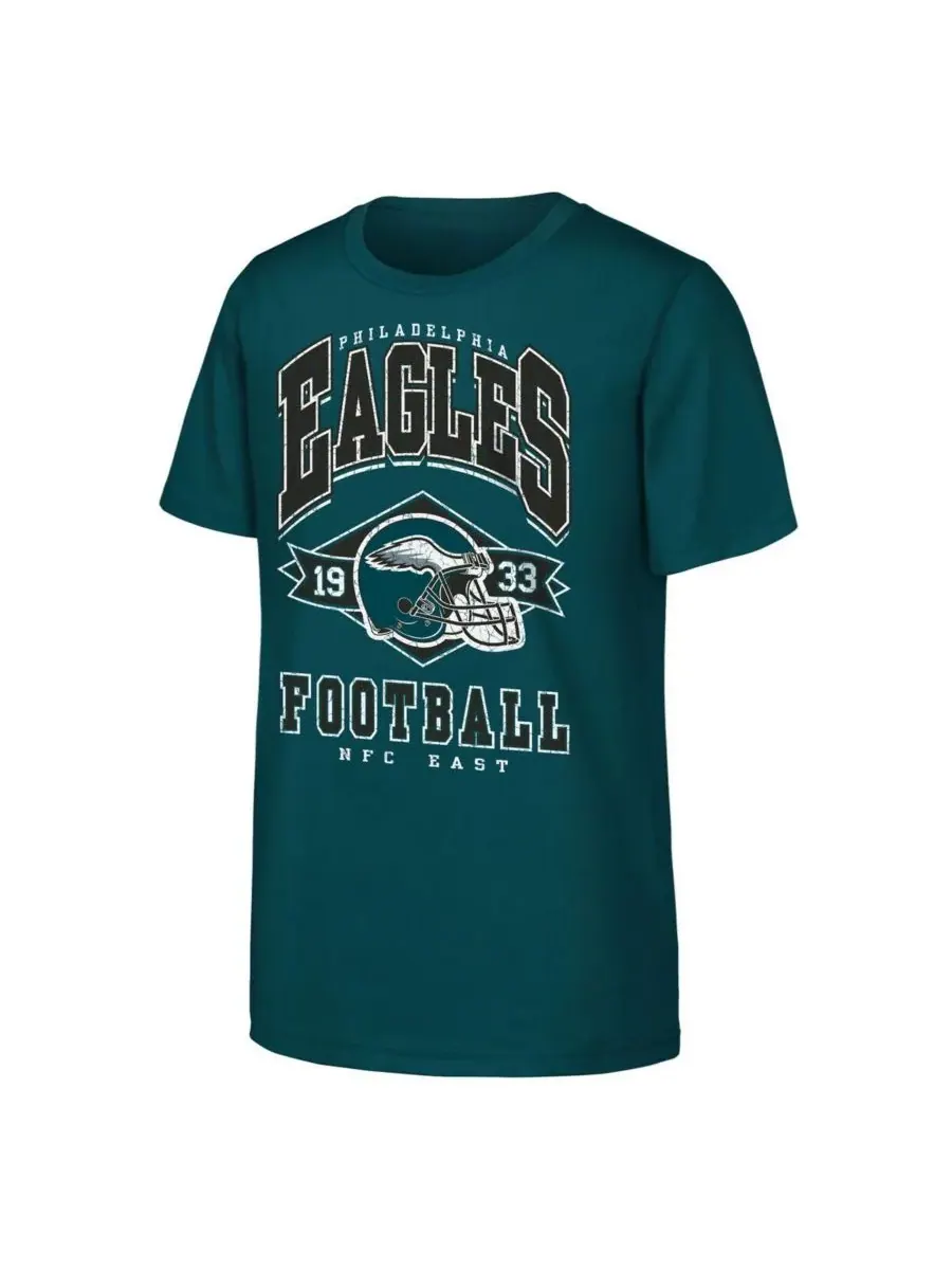 Outerstuff Футболка Big Boys and Girls Midnight Green Philadelphia Eagles Kick Off — изображение 1 из 1, зеленый
