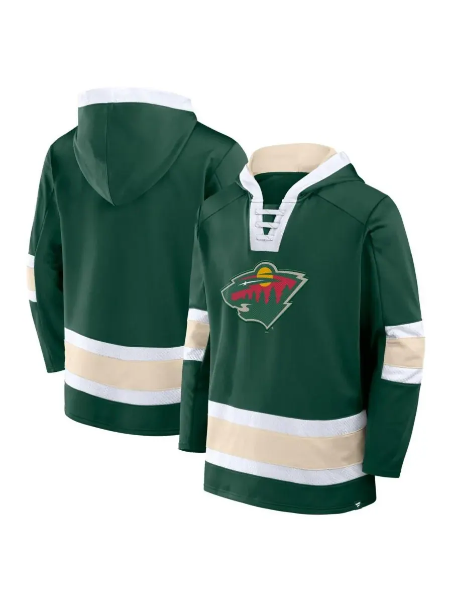 Fanatics Мужская зеленая флисовая толстовка с капюшоном Minnesota Wild Inside Line — изображение 1 из 3, зеленый