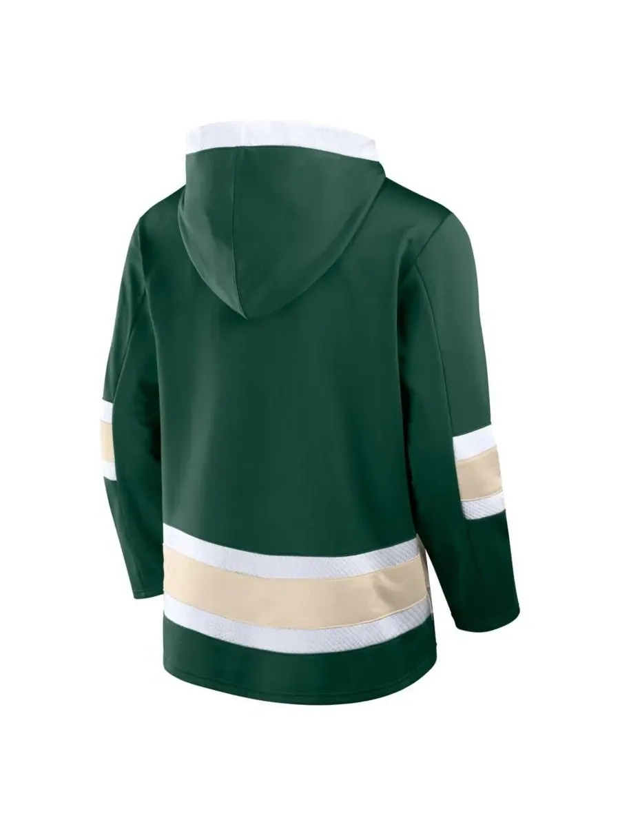 Fanatics Мужская зеленая флисовая толстовка с капюшоном Minnesota Wild Inside Line — изображение 3 из 3, зеленый