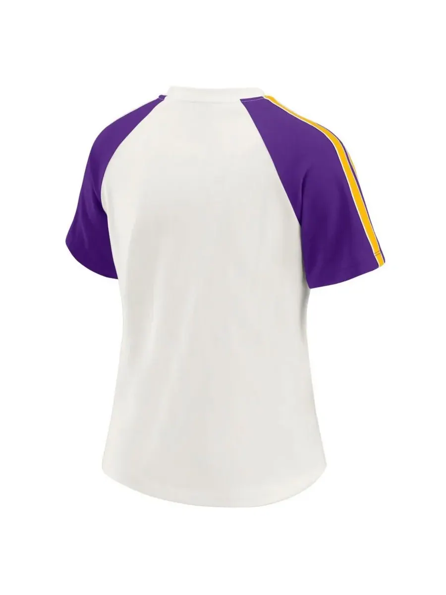WEAR by Erin Andrews Женская белая футболка-реглан с полосатым рукавом в стиле Minnesota Vikings — изображение 3 из 3, белый