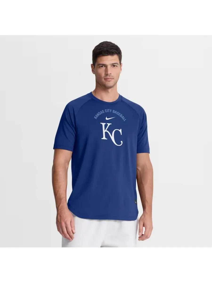 Мужская футболка-реглан Dri-FIT из аутентичной коллекции команды «Канзас-Сити Роялс» для тренировок — изображение 1 из 4