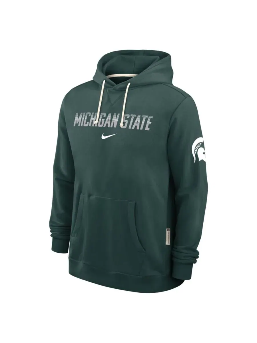 Худи Nike с капюшоном, флисовое, зеленое, Michigan State Spartans — изображение 2 из 3, зеленый