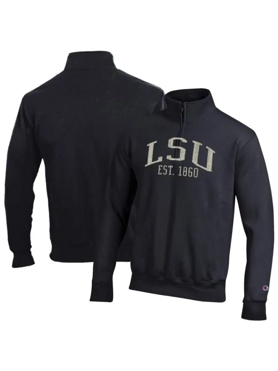 Толстовка на молнии Powerblend с принтом LSU Tigers Champion — изображение 1 из 3, черный