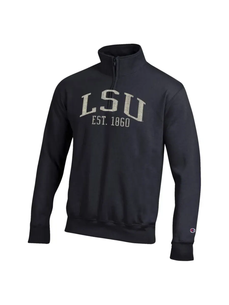 Толстовка на молнии Powerblend с принтом LSU Tigers Champion — изображение 2 из 3, черный