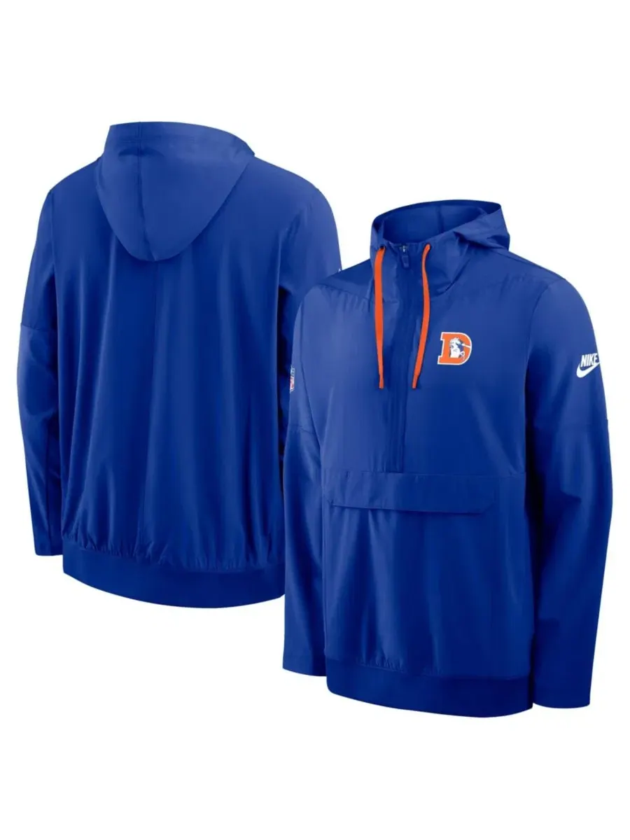 Мужская куртка-анорак с капюшоном и полузамком Denver Broncos Alt Anorak Half-Zip Hooded Nike — изображение 1 из 3, оранжевый