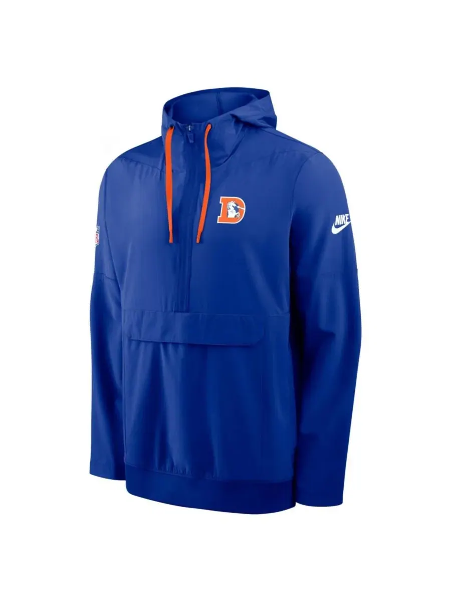 Мужская куртка-анорак с капюшоном и полузамком Denver Broncos Alt Anorak Half-Zip Hooded Nike — изображение 2 из 3, оранжевый