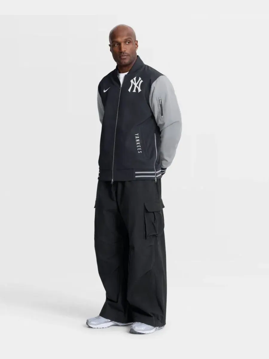 Куртка-бомбер Nike New York Yankees с принтом — изображение 5 из 5, темно-синий серый