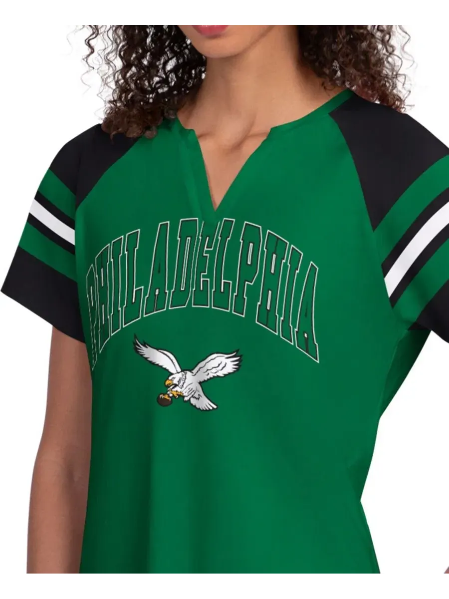 Футболка-реглан с длинным рукавом Philadelphia Eagles Game On Notch Neck Starter — изображение 3 из 3, зеленый