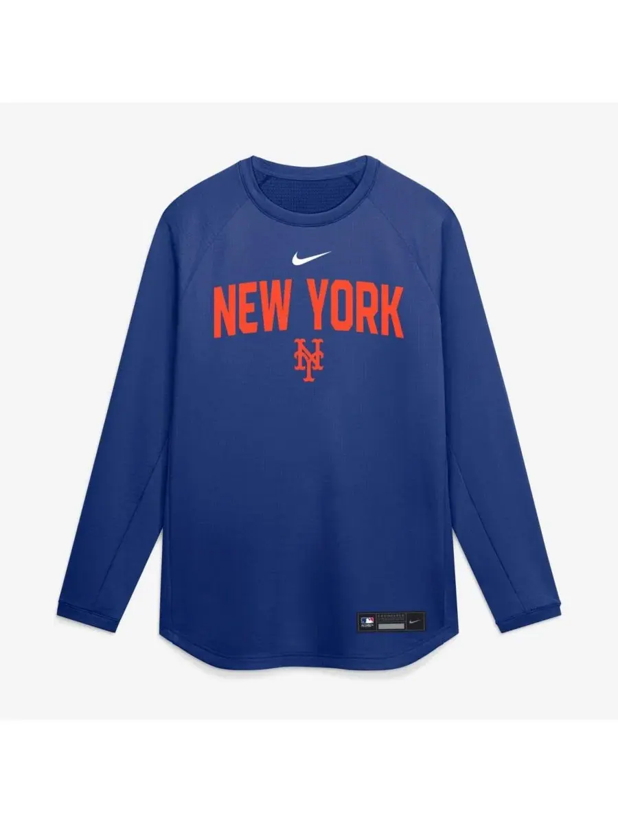 Свитшот с регланом Dri-FIT New York Mets Authentic Collection Nike — изображение 3 из 5, королевский