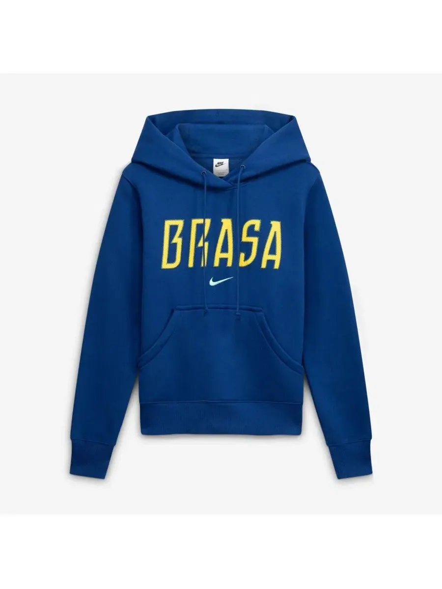Худи с флиса с капюшоном и принтом Brazil National Team Phoenix Fleece Nike — изображение 1 из 4, синий