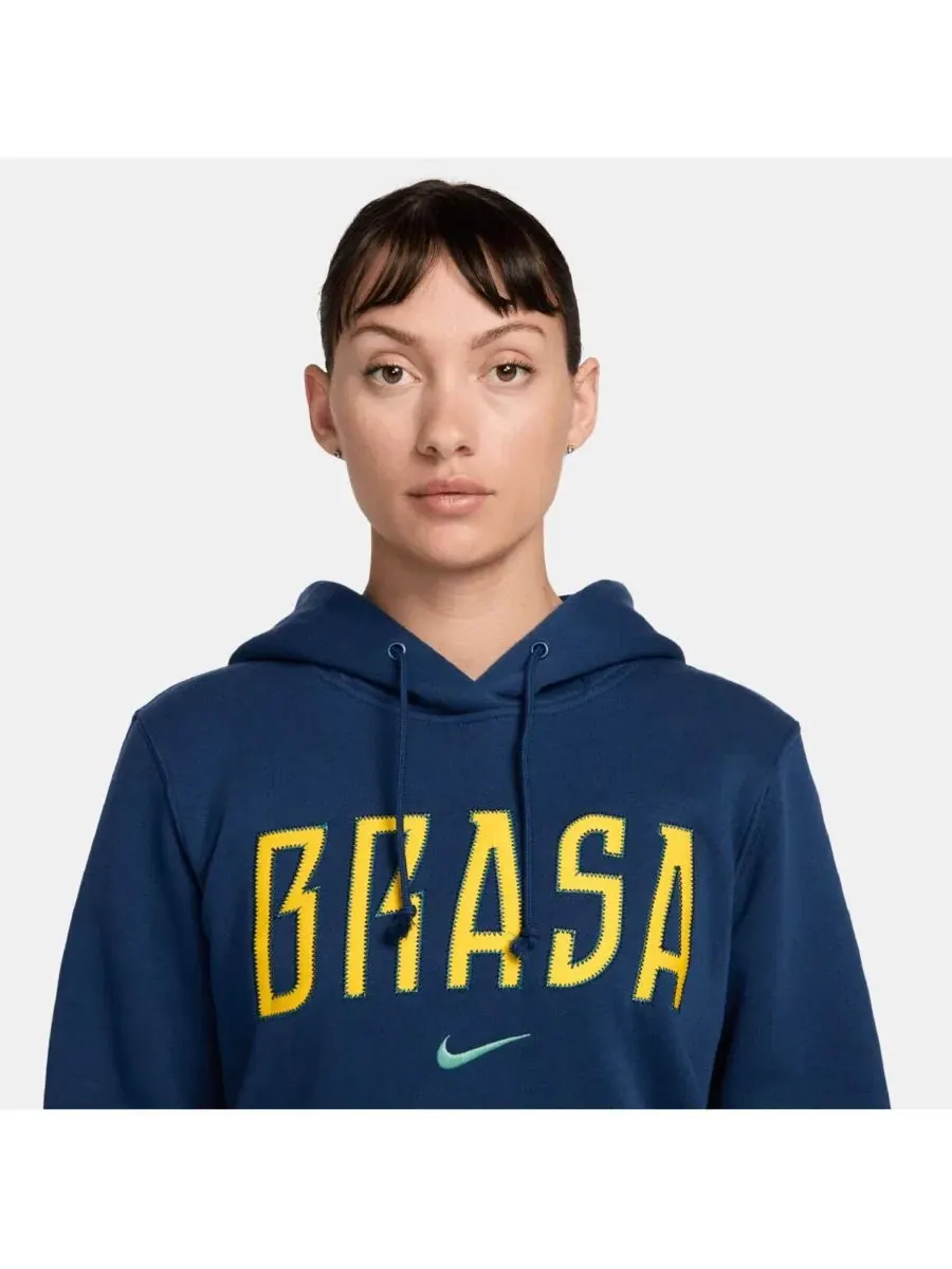 Худи с флиса с капюшоном и принтом Brazil National Team Phoenix Fleece Nike — изображение 3 из 4, синий