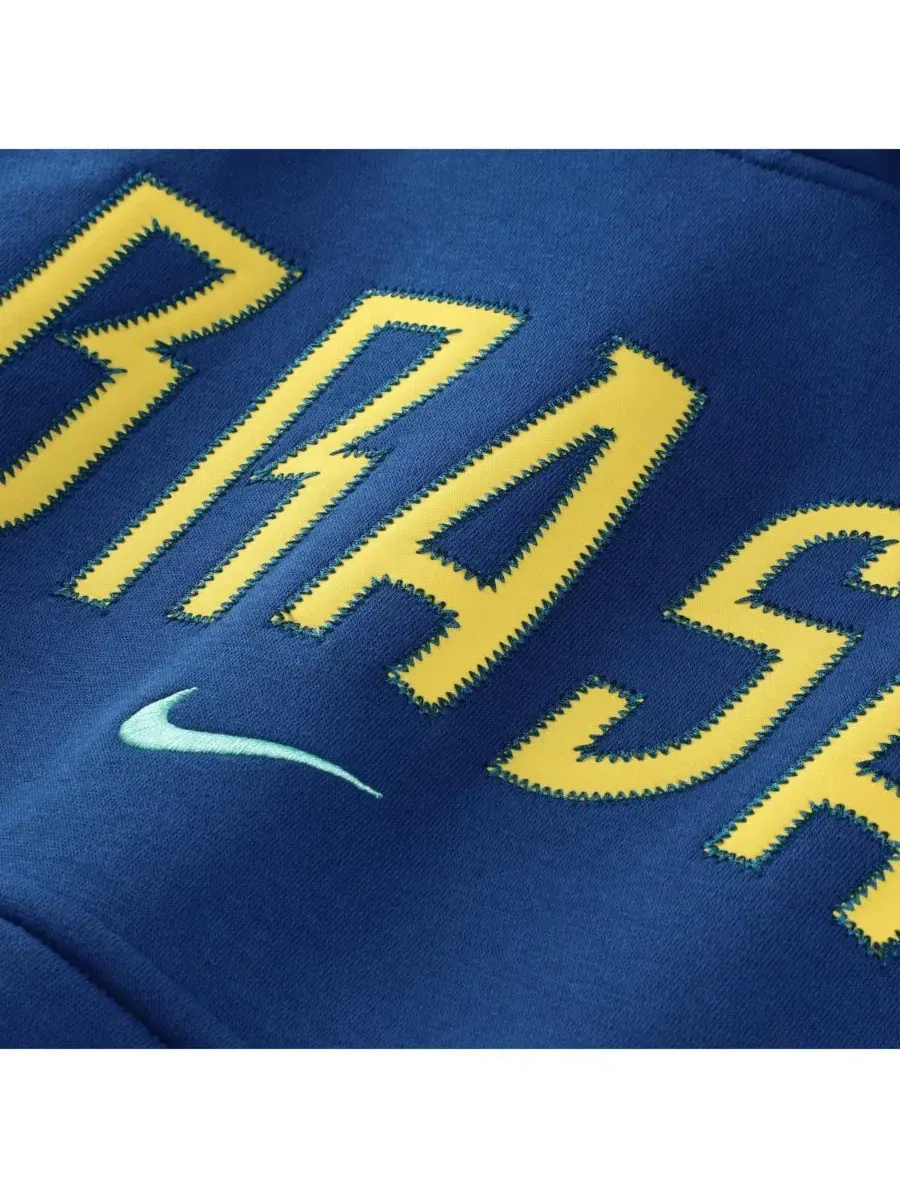 Худи с флиса с капюшоном и принтом Brazil National Team Phoenix Fleece Nike — изображение 4 из 4, синий