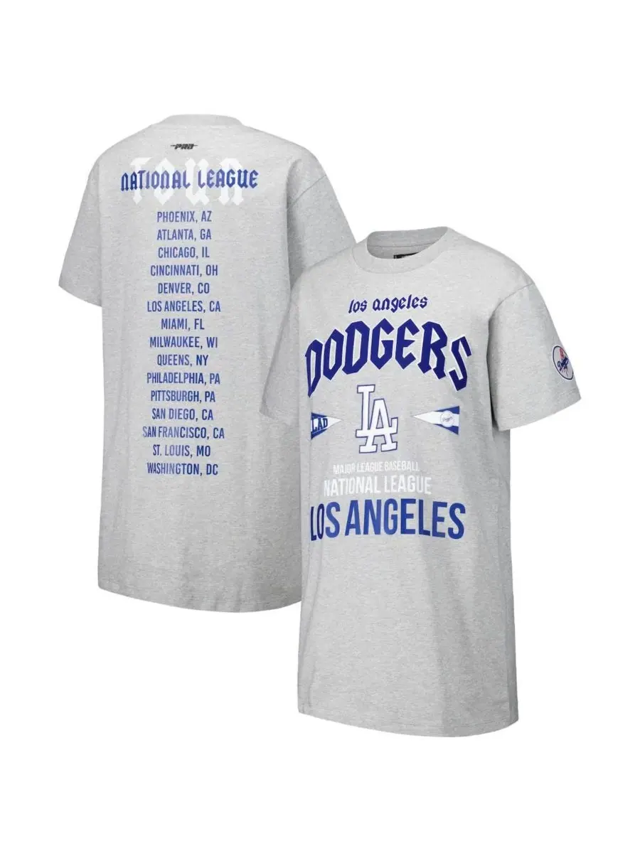 Платье-футболка с принтом Los Angeles Dodgers Pro Standard — изображение 1 из 3, серый