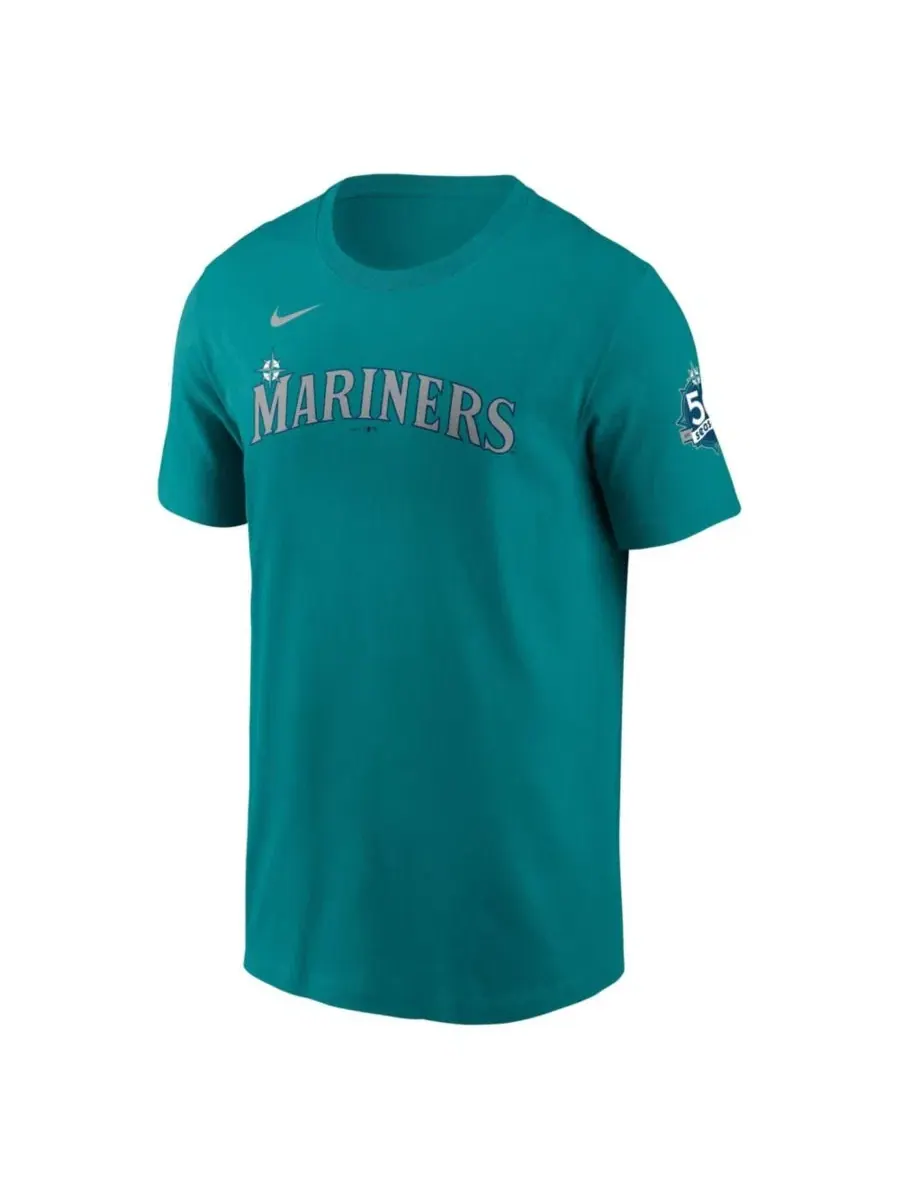 Футболка с принтом Julio Rodríguez Teal Seattle Mariners Name Number Nike — изображение 2 из 2, бирюзовый