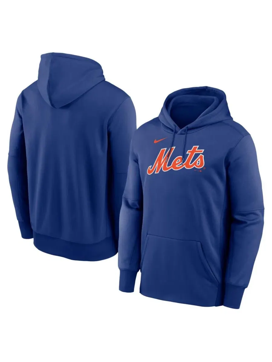 Худи Nike с технологией Therma, с флисовой подкладкой, с принтом New York Mets — изображение 1 из 3, королевский