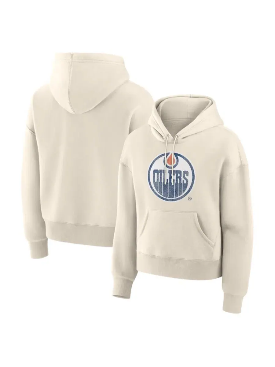 Худи с принтом модели Distressed Logo Fanatics — изображение 1 из 3, бежевый