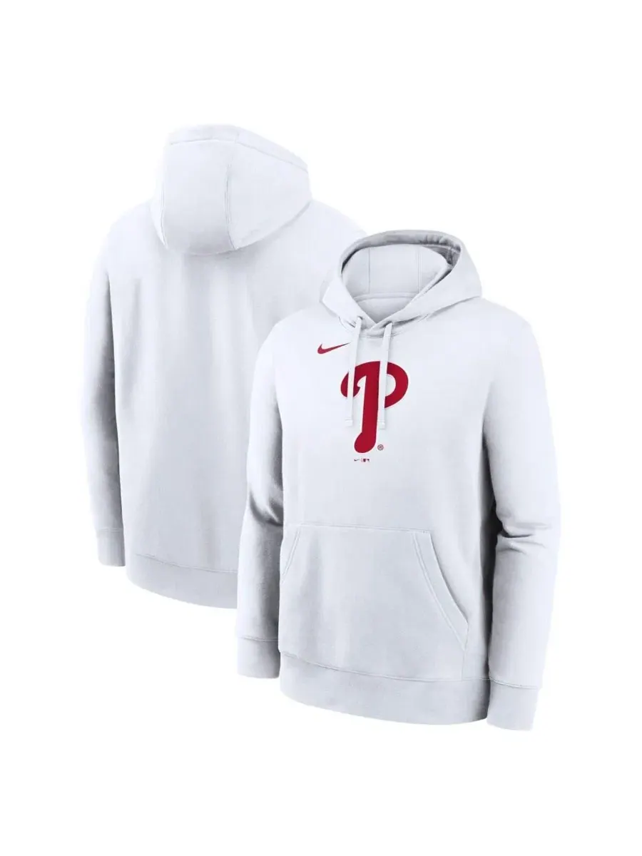 Худи с капюшоном Philadelphia Phillies Logo Club Nike — изображение 1 из 3, белый