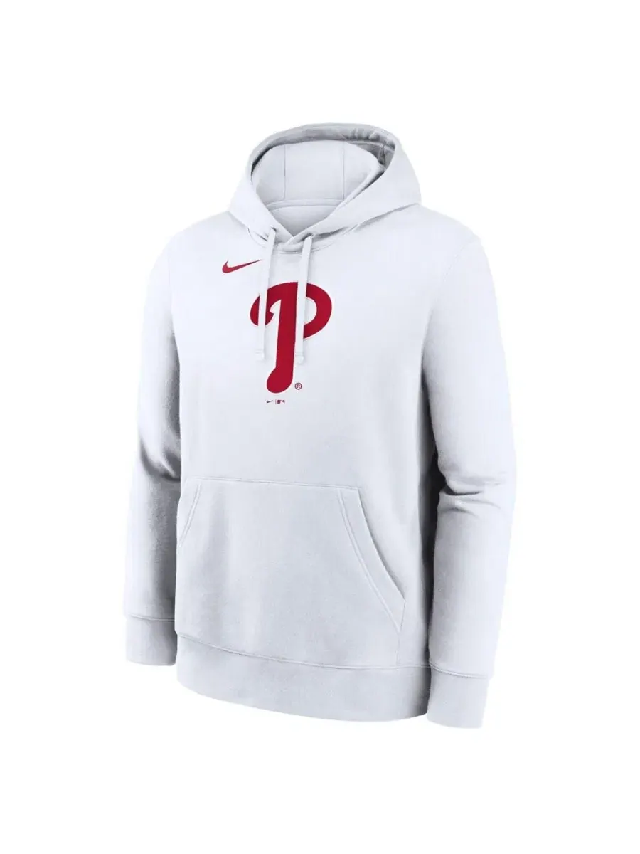 Худи с капюшоном Philadelphia Phillies Logo Club Nike — изображение 2 из 3, белый