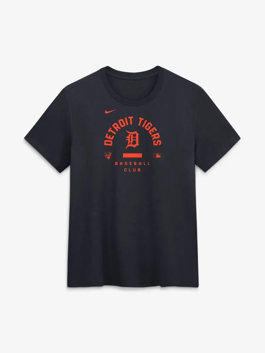Футболка Nike с коротким рукавом и принтом, Detroit Tigers — изображение 1 из 5, темно-синий