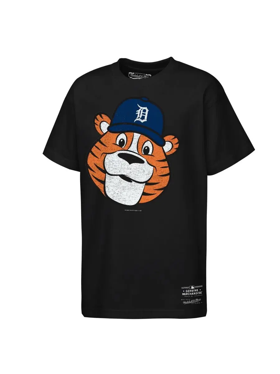 Футболка с принтом талисмана Detroit Tigers Big Face Mascot Mitchell & Ness — изображение 2 из 3, черный