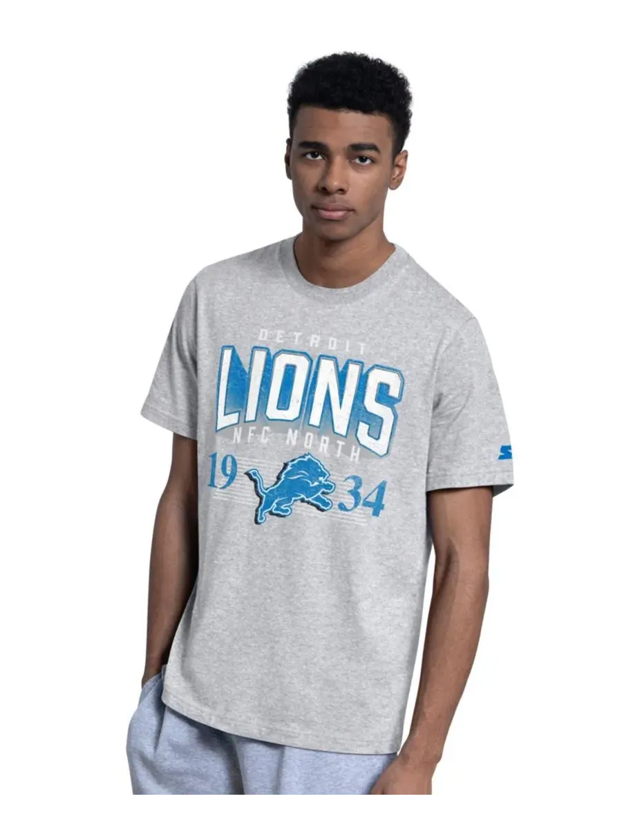 Комплект из 2 футболок с логотипом Detroit Lions Starter — изображение 3 из 5, синий серый