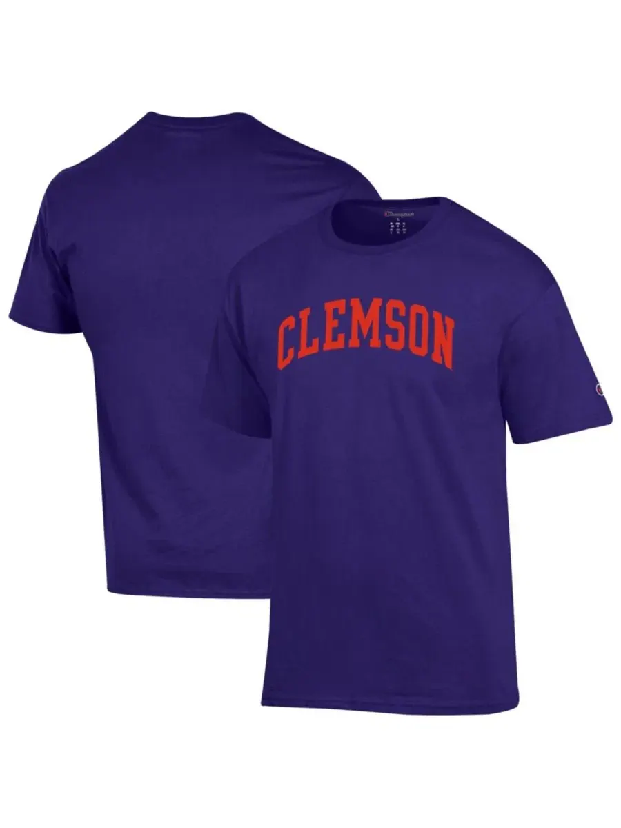 Футболка с коротким рукавом Clemson Tigers Basic Arch Champion — изображение 1 из 3, фиолетовый