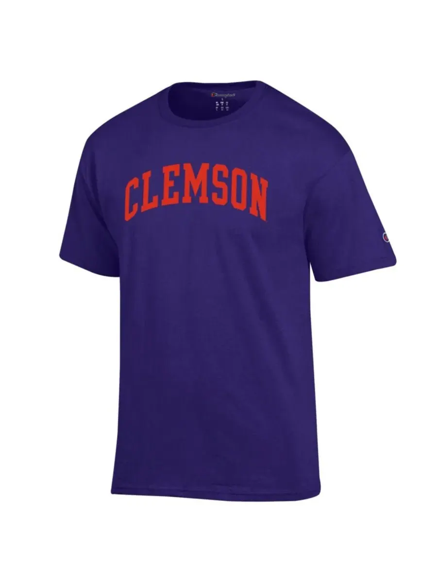 Футболка с коротким рукавом Clemson Tigers Basic Arch Champion — изображение 2 из 3, фиолетовый